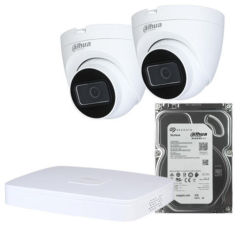 Kit Videovigilancia completo con Videograbado 4ch + 2 cámaras 1080p + Disco duro 1TB