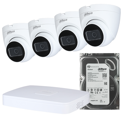 Kit Videovigilancia completo con Videograbador 4ch + 4 cámaras 1080p + Disco duro 1TB